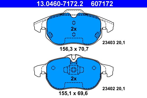 ATE 13.0460-7172.2 Brake Pad Set, disc brake