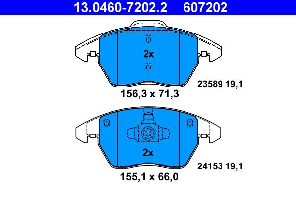 ATE 13.0460-7202.2 Brake Pad Set, disc brake