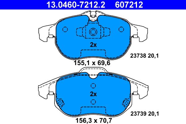 ATE 13.0460-7212.2 Brake Pad Set, disc brake