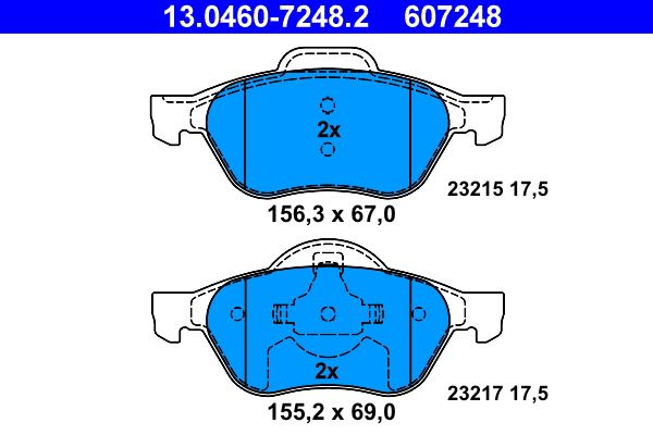 ATE 13.0460-7248.2 Brake Pad Set, disc brake
