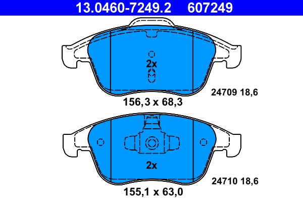 ATE 13.0460-7249.2 Brake Pad Set, disc brake