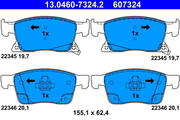 ATE 13.0460-7324.2 Brake Pad Set, disc brake
