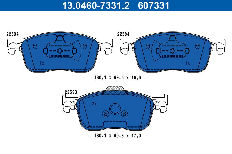 ATE 13.0460-7331.2 Brake Pad Set, disc brake