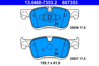 Brake Pad Set, disc brake ATE 13.0460-7353.2