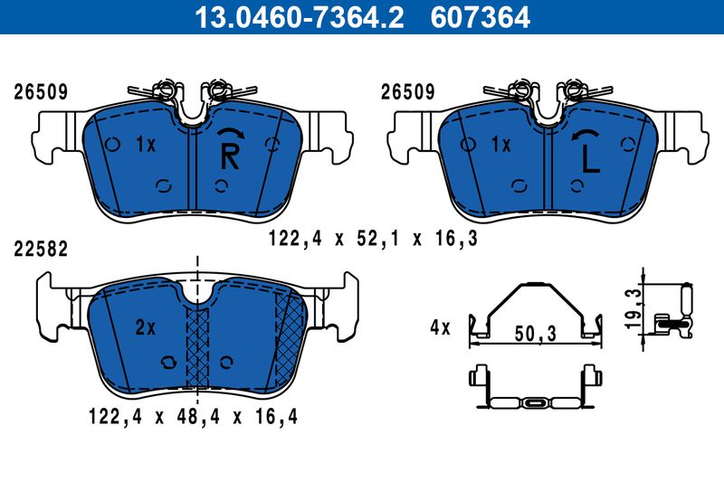 ATE 13.0460-7364.2 Brake Pad Set, disc brake