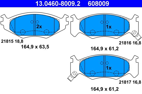 ATE 13.0460-8009.2 Brake Pad Set, disc brake
