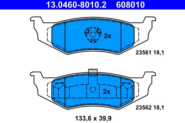 ATE 13.0460-8010.2 Brake Pad Set, disc brake