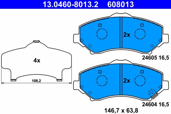 ATE 13.0460-8013.2 Brake Pad Set, disc brake