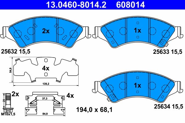 ATE 13.0460-8014.2 Brake Pad Set, disc brake
