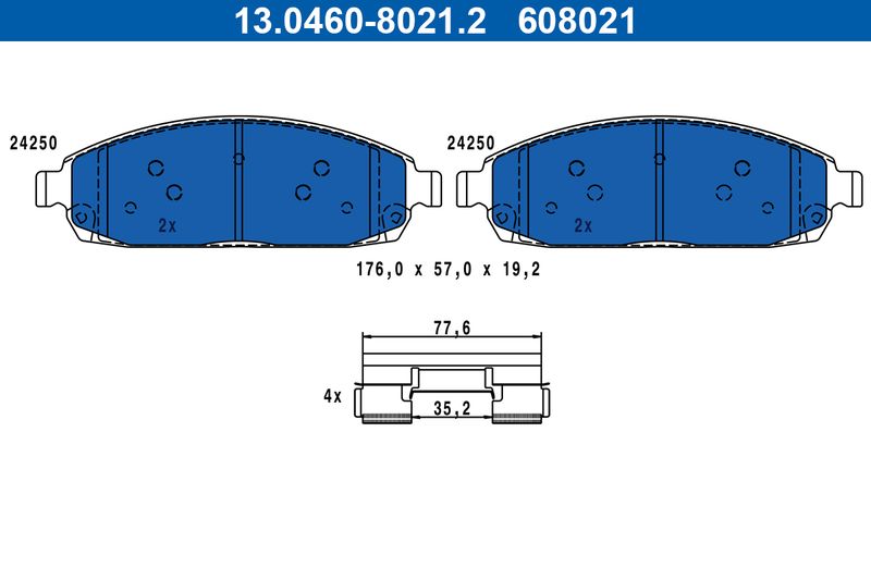 ATE 13.0460-8021.2 Brake Pad Set, disc brake