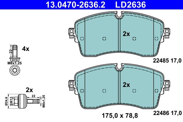 ATE 13.0470-2636.2 Brake Pad Set, disc brake