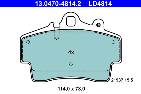 ATE 13.0470-4814.2 Brake Pad Set, disc brake