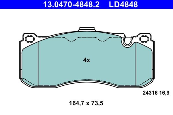 ATE 13.0470-4848.2 Brake Pad Set, disc brake