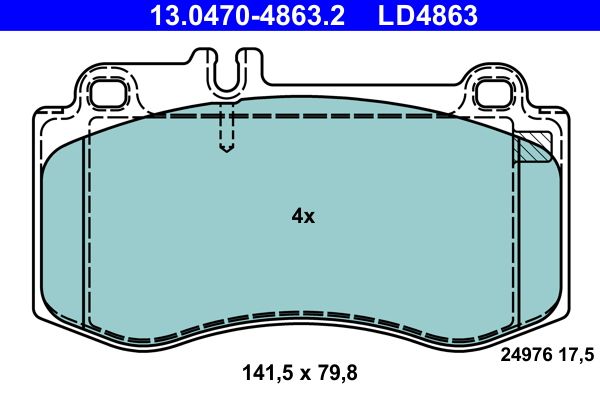 ATE 13.0470-4863.2 Brake Pad Set, disc brake