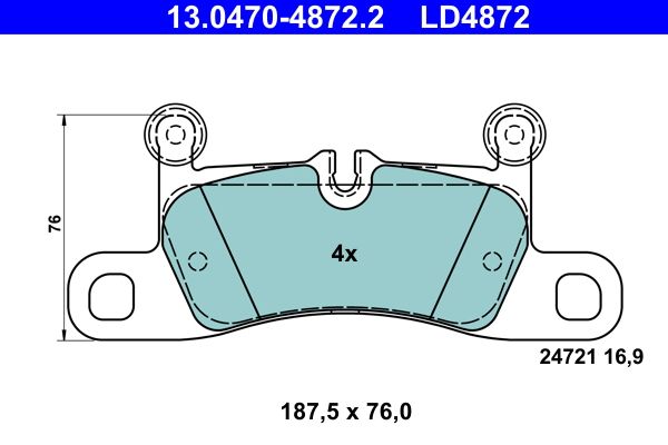 ATE 13.0470-4872.2 Brake Pad Set, disc brake