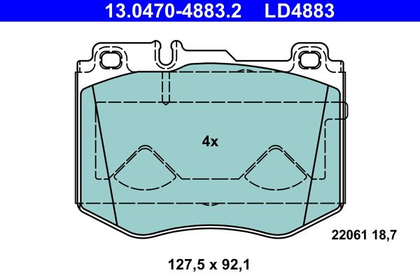 ATE 13.0470-4883.2 Brake Pad Set, disc brake