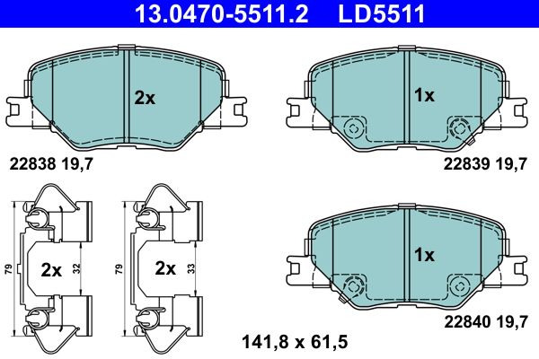 ATE 13.0470-5511.2 Brake Pad Set, disc brake