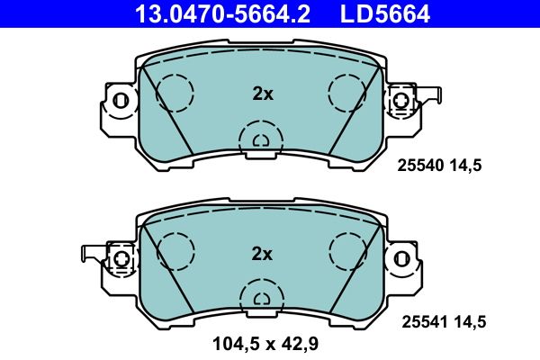ATE 13.0470-5664.2 Brake Pad Set, disc brake