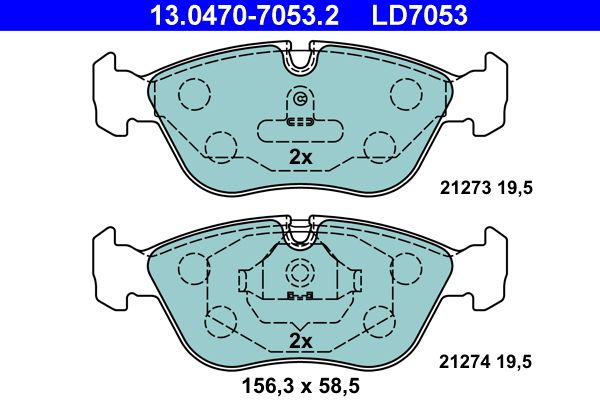 ATE 13.0470-7053.2 Brake Pad Set, disc brake