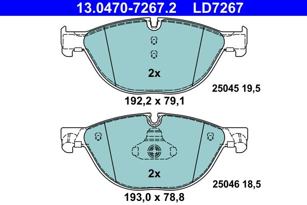 ATE 13.0470-7267.2 Brake Pad Set, disc brake