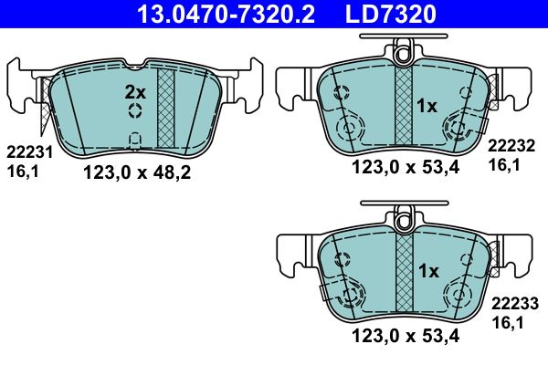 ATE 13.0470-7320.2 Brake Pad Set, disc brake
