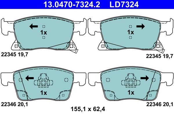ATE 13.0470-7324.2 Brake Pad Set, disc brake