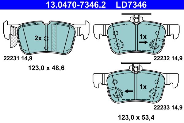 ATE 13.0470-7346.2 Brake Pad Set, disc brake
