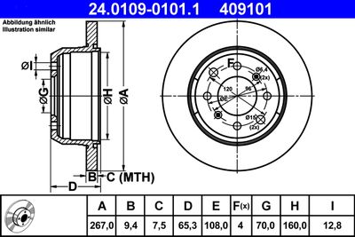 Brake Disc ATE 24.0109-0101.1