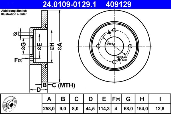 ATE 24.0109-0129.1 Brake Disc
