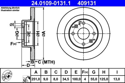 Brake Disc ATE 24.0109-0131.1