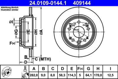 Brake Disc ATE 24.0109-0144.1