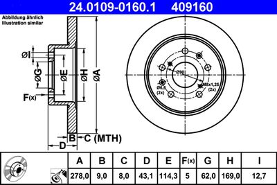 Brake Disc ATE 24.0109-0160.1