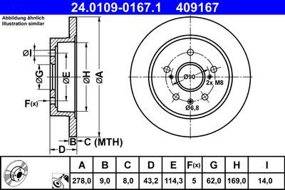 Brake Disc ATE 24.0109-0167.1