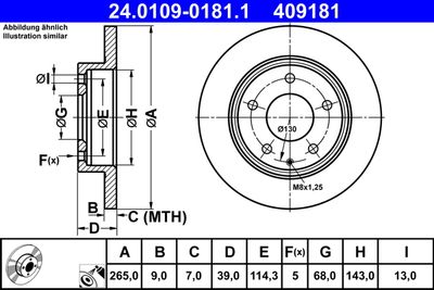 Brake Disc ATE 24.0109-0181.1