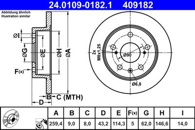 Brake Disc ATE 24.0109-0182.1