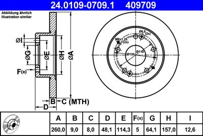 Brake Disc ATE 24.0109-0709.1