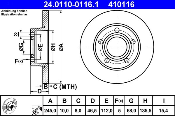 ATE 24.0110-0116.1 Brake Disc