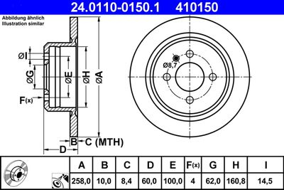Brake Disc ATE 24.0110-0150.1