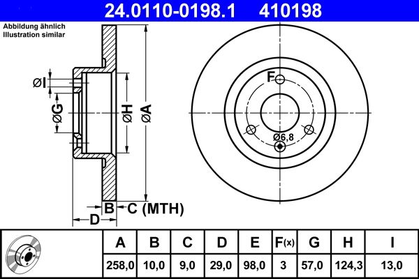 ATE 24.0110-0198.1 Brake Disc
