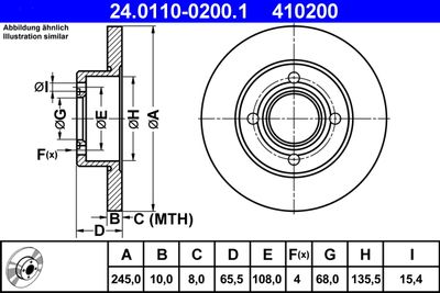 Brake Disc ATE 24.0110-0200.1