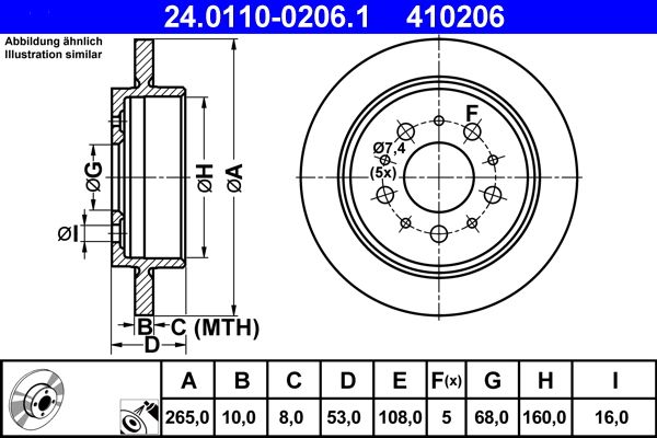 ATE 24.0110-0206.1 Brake Disc