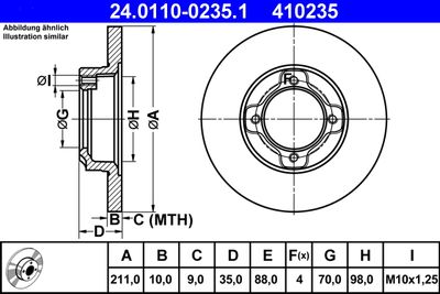 Brake Disc ATE 24.0110-0235.1