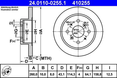Brake Disc ATE 24.0110-0255.1