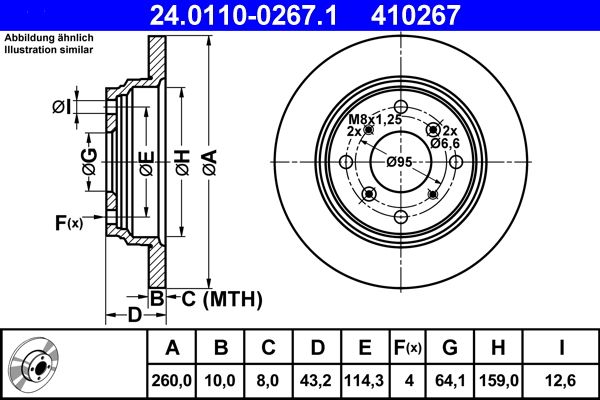 ATE 24.0110-0267.1 Brake Disc