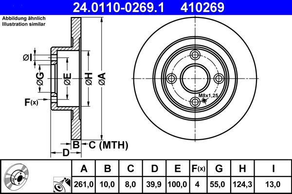 ATE 24.0110-0269.1 Brake Disc