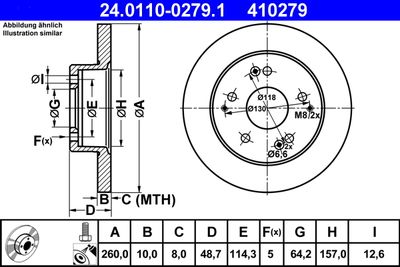 Brake Disc ATE 24.0110-0279.1
