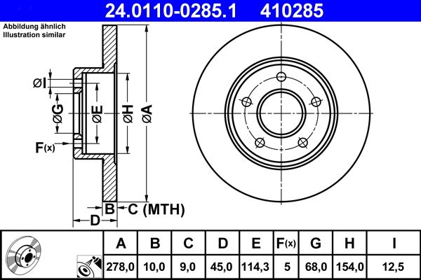 ATE 24.0110-0285.1 Brake Disc