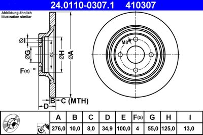 Brake Disc ATE 24.0110-0307.1