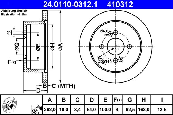 ATE 24.0110-0312.1 Brake Disc