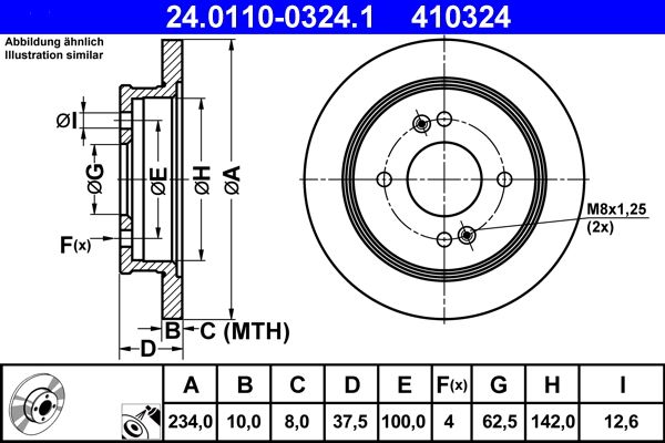ATE 24.0110-0324.1 Brake Disc